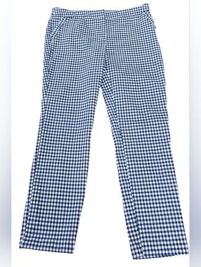 Cynthia Rowley Navy and White Gingham Chinos (SIZE:12),